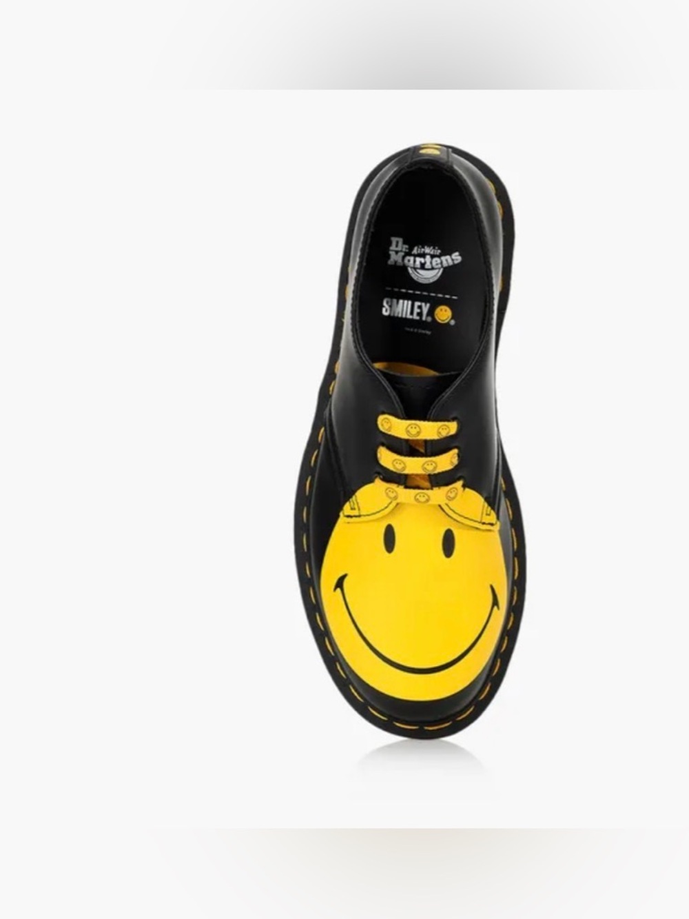 Dr Martens x Smiley 1461 Derby Black Leather Limited Edition Size 8 - Picture 4 of 16